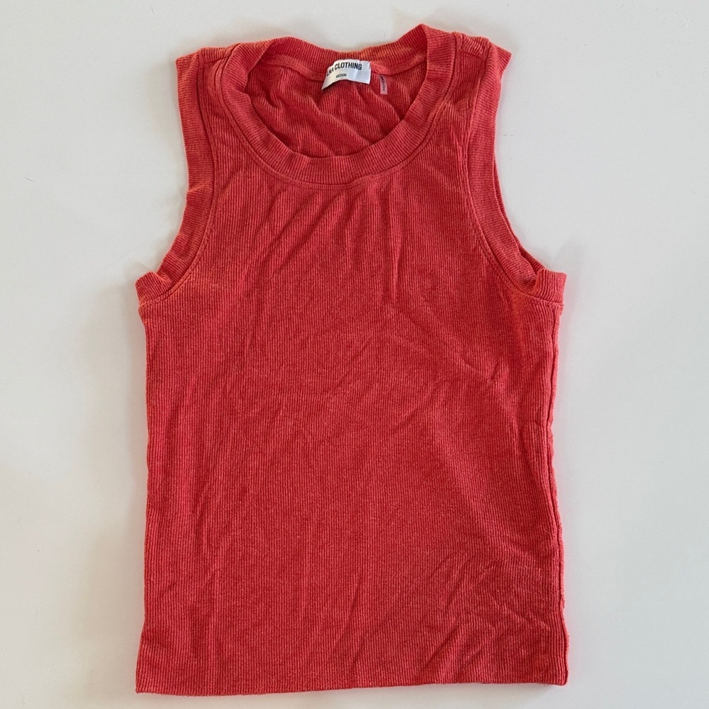 LNA Clothing Orange Ribbed Top